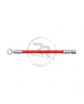 Stahlflex-Bremsleitung mit Ringöse und Überwurfmutter, rot
